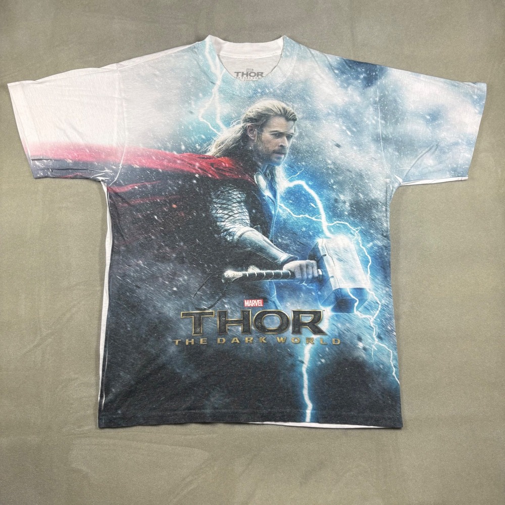 Marvel Thor The Dark World Movie Promo Graphic T-Shirt Mens XL Chris Hemsworth
